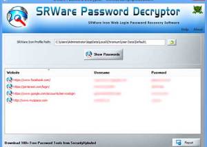 Srware Password Decryptor screenshot