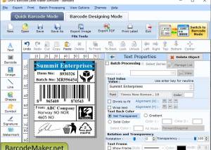 Standard Label Industry Software screenshot