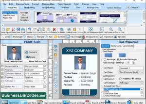 Standard Visitors Card Designer screenshot