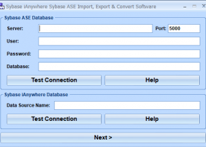 software - Sybase iAnywhere Sybase ASE Import, Export & Convert Software 7.0 screenshot