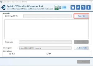 software - Sysinfo CSV to vCard Converter 22.1 screenshot