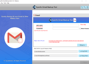 SysInfo Gmail Backup Tool screenshot