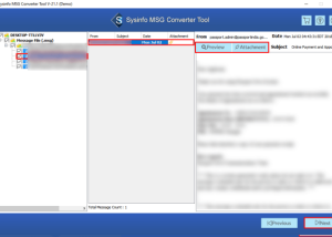 software - Sysinfo MSG to PST Converter 21.12 screenshot