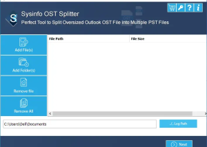 Sysinfo OST Splitter Tool screenshot