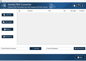 Sysinfo PDF Converter Tool screenshot