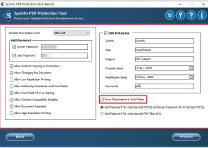 Full Sysinfo PDF Protection Tool screenshot