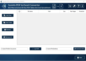 Sysinfo PDF to Excel Converter screenshot