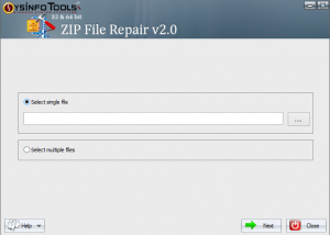 software - SysInfo ZIP file Recovery Tool 20.0 screenshot