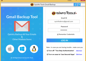 SysInfoTools Gmail Backup Software screenshot