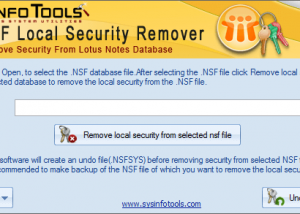 SysInfoTools NSF Local Security Remover screenshot