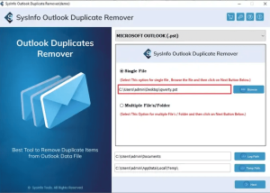 SysInfo Outlook Duplicate Remover screenshot