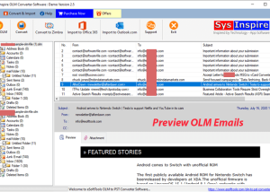 SysInspire OLM Converter Software screenshot