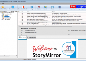 software - SysInspire Windows Live Mail Converter 1.0 screenshot