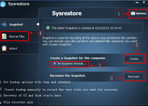 SysRestore Pro screenshot