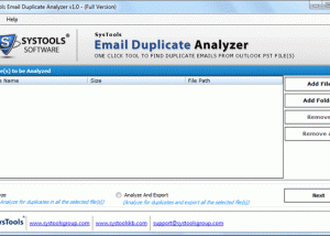 SysTools Email Duplicate Analyzer screenshot