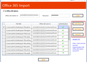 SysTools Office 365 Import screenshot