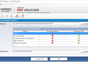 software - SysTools PDF Unlocker 5.3 screenshot