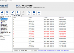 software - SysTools SQL Recovery 11.0 screenshot