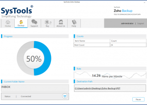 software - SysTools Zoho Backup 6.0 screenshot