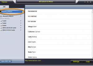 software - Tansee iPhone/iPod/iPad Contact Transfer 6.7.2.0 screenshot