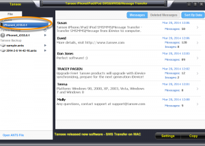Tansee iPhone/iPod/iPad Message Transfer screenshot