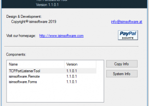 isimsoftware TCP Port Listener Tool screenshot