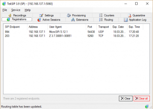 TekSIP screenshot