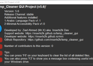 software - Temp_Cleaner GUI 7.1 screenshot