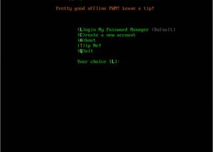 Full Terminal Password Manager screenshot