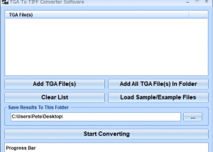 TGA To TIFF Converter Software screenshot