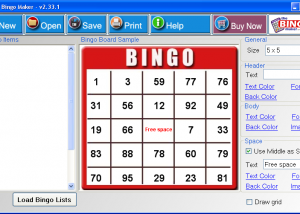 software - The Bingo Maker 7.0 screenshot