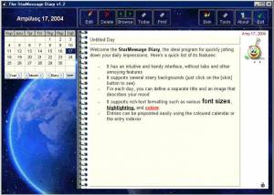 software - The StarMessage Diary Software 3.5 screenshot