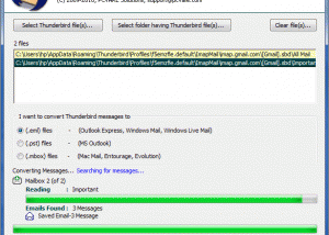 Thunderbird File Conversion screenshot
