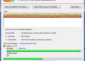 Transfer from IncrediMail to Windows Live Mail screenshot
