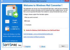 software - Transfer Windows Mail Files to Outlook 5.4.5 screenshot