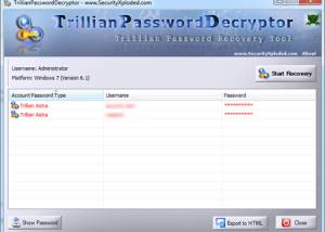 software - Trillian Password Decryptor 6.0 screenshot