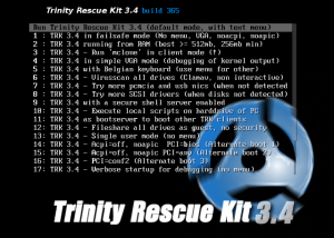 software - Trinity Rescue Kit 3.4 build 372 screenshot