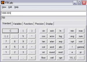 software - TTCalc 0.9.3 screenshot