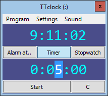 software - TTclock 1.45 screenshot