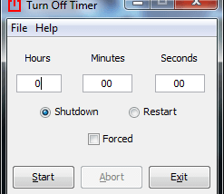 software - Turn Off Timer Portable 1.0.0.0 screenshot