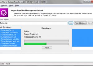 Turnpike to Outlook Transfer screenshot