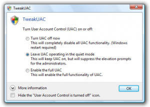 TweakUAC screenshot