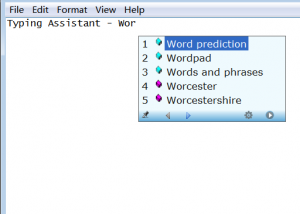Typing Assistant screenshot