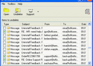 Undelete for Outlook screenshot