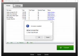 software - UniPDF PDF to Doc Converter 1.3.4 screenshot