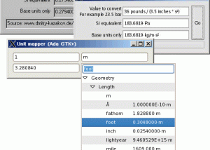 Units of measurement screenshot