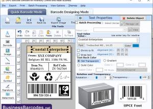 UPC Barcode Labels Creator screenshot