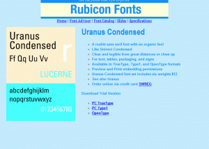 Uranus Condensed Font Type1 screenshot