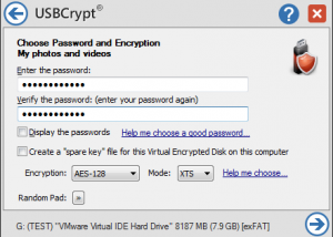 software - USBCrypt 10.9.5 screenshot