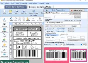 software - USPS Sack Label Barcode Software 7.1.7.6 screenshot